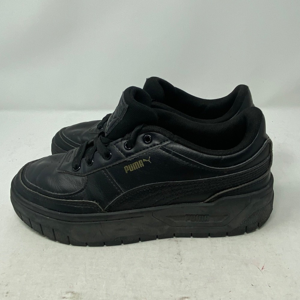 Puma Karmen Womens Platform Sneakers US 6.5 Black Leather Low Top 392730-02